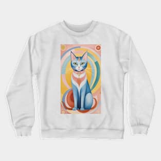 Hilma af Klint's Whimsical Cat Odyssey Crewneck Sweatshirt